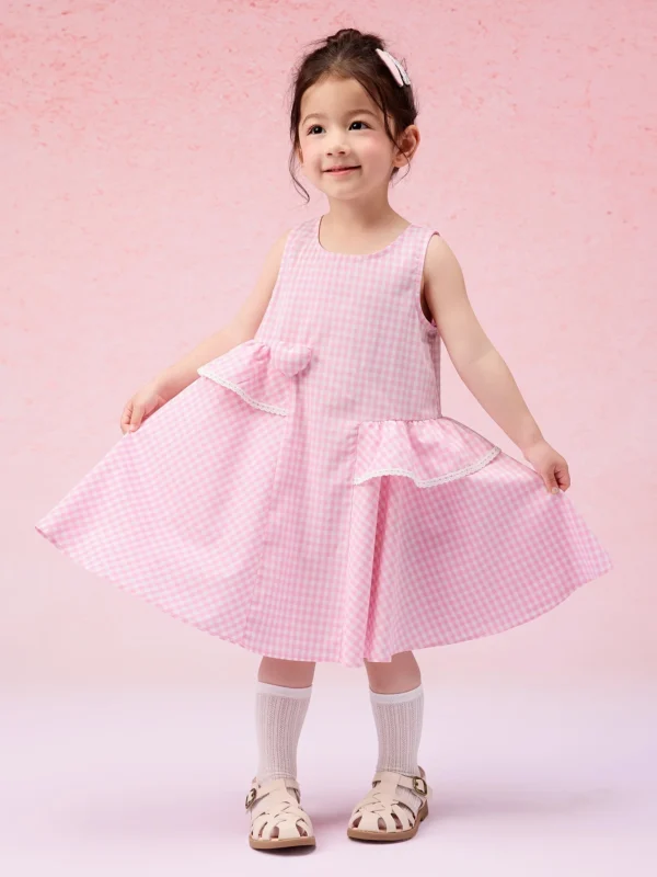 Sweet Gingham Ruffle Girls' Dress