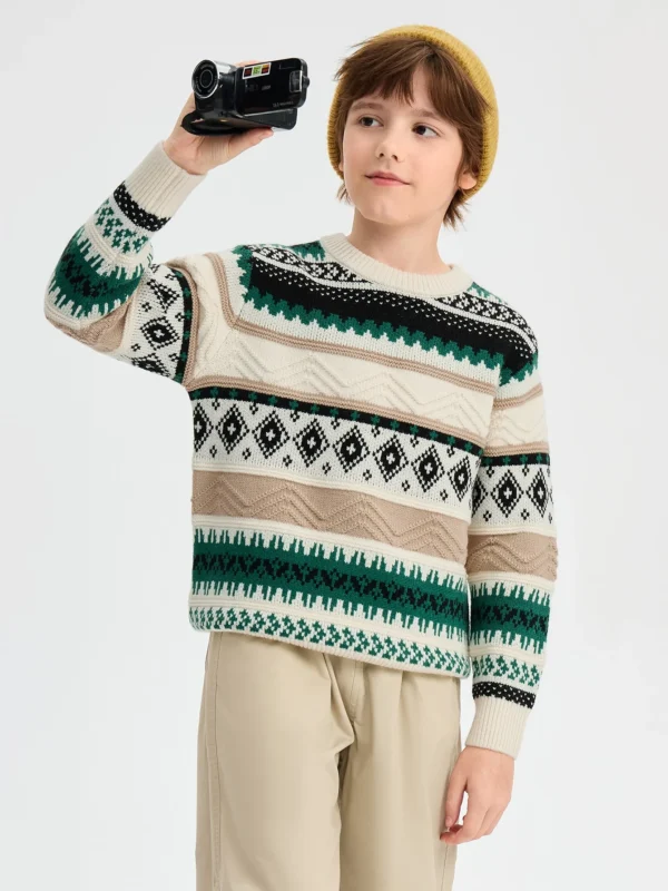 Cozy Fair Isle Geometric Knit Sweater