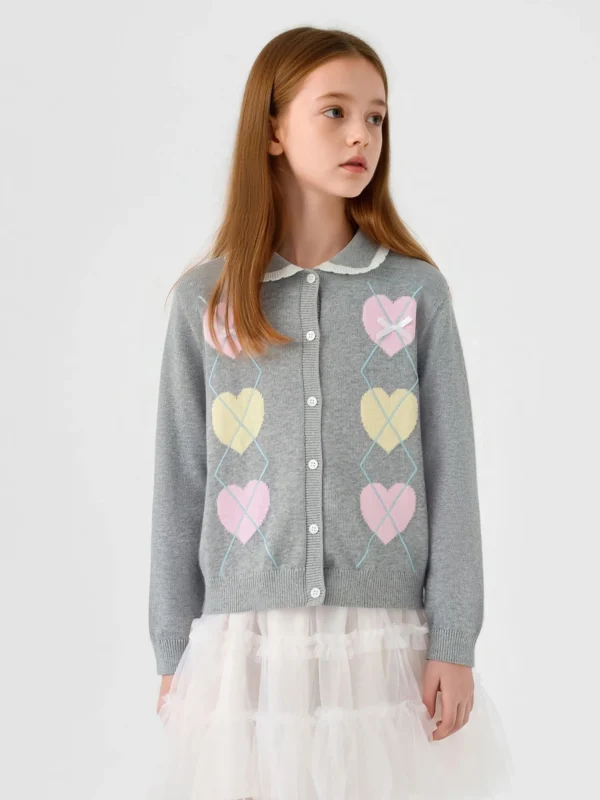 Sweetheart Bow Cotton Knit Cardigan
